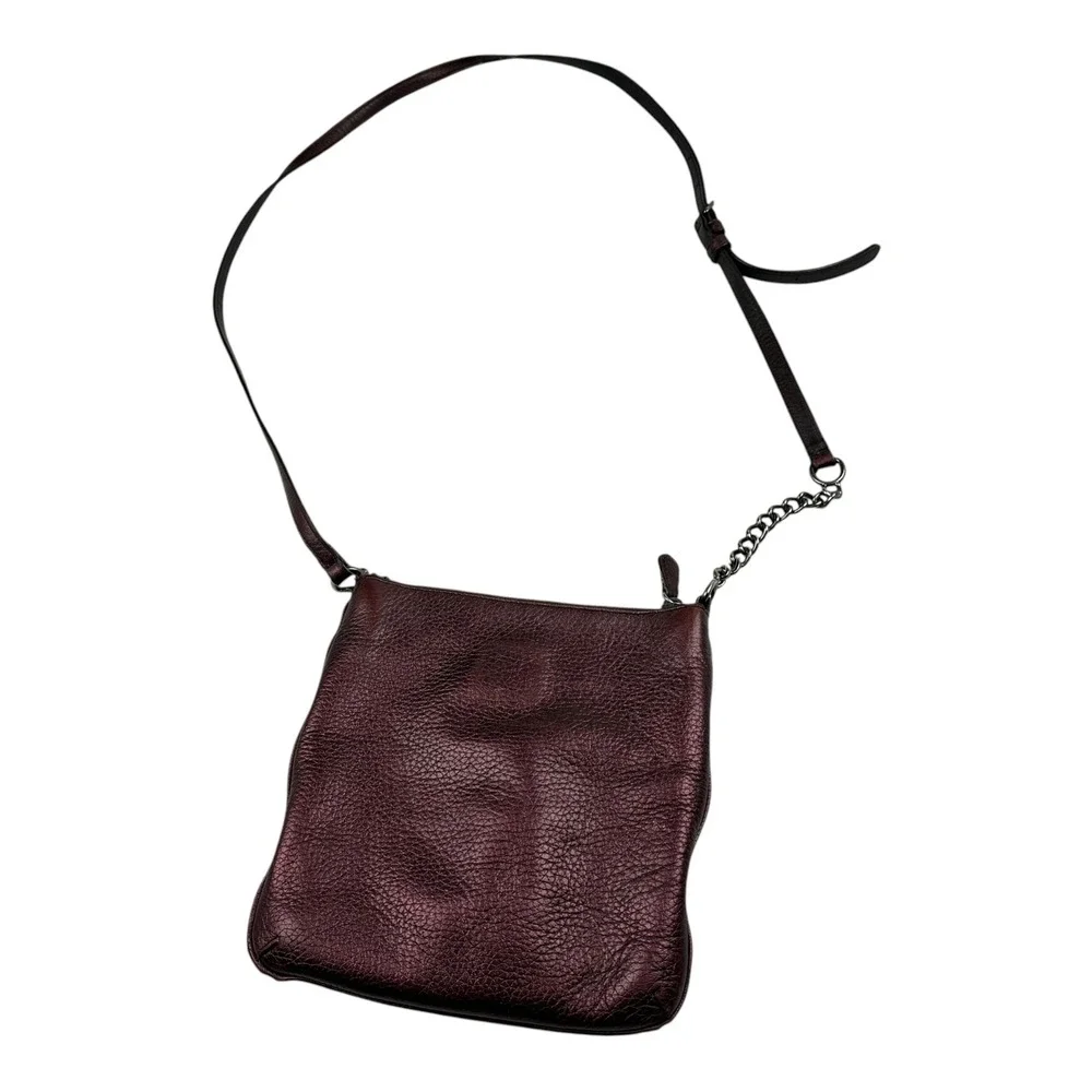 Coach Burgundy Pebbled Leather Crossbody Bag with Matching Card‎ Case Turnlock